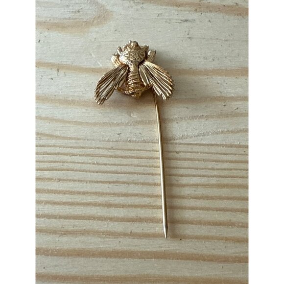 Gold Tone Monet Insect Stick Pin Brooch Vintage - Picture 3 of 6